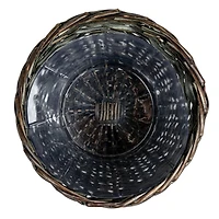 Household Essentials 11.75" Brown Handwoven Willow Waste Basket with Plastic Liner