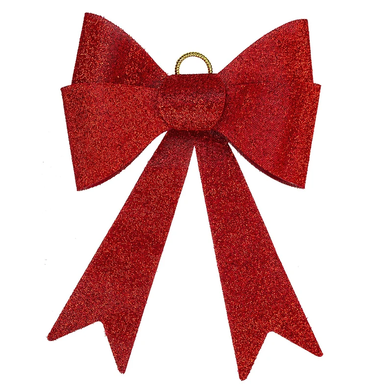 23" LED Red Tinsel Bow Christmas Decoration