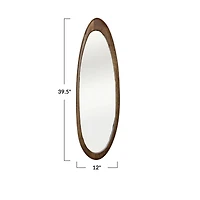 Hello Honey® 40" Natural Brown Oval Mango Wood Framed Wall Mirror