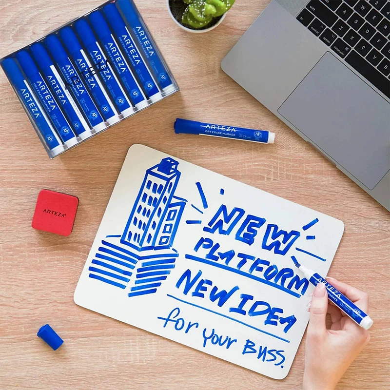 Arteza® Blue Chisel Tip Dry Erase Markers