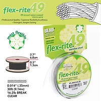 Flex-Rite® 0.014" Clear 49 Strand Beading Wire
