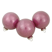 12ct. 3" Glitter & Matte Magenta Pink Finial & Glass Ball Christmas Ornaments