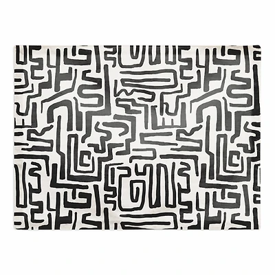 Black Maze Lines Cotton Twill Placemat
