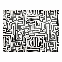 Black Maze Lines Cotton Twill Placemat