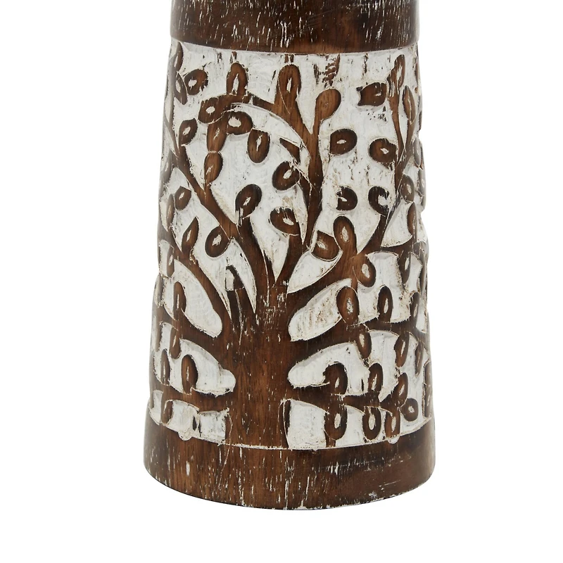 Brown Mango Wood Natural Candle Holder Set, 3ct.