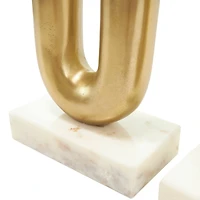 Gold Aluminum U-Shaped Candle Holder Set