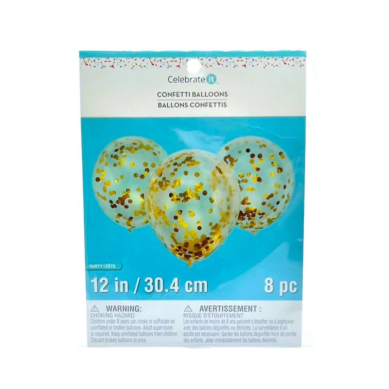 12 Packs: 8 ct. (96 total) 12" Confetti Balloons by Celebrate It