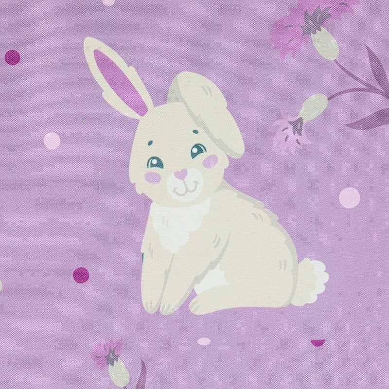 70" Purple Easter Bunny Rectangular Tablecloth