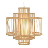 Hello Honey® 19.5" Boho Tiered Bamboo Chandelier