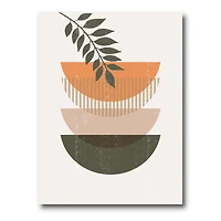 Designart - Abstract Geometrical Sun and Moon With Leaf II