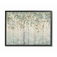 Stupell Industries Abstract Forest Leaves Trees Blue Tan Soft Painting Framed Wall Art