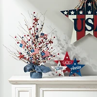Glitzhome® 20" Patriotic America Berry Table Tree