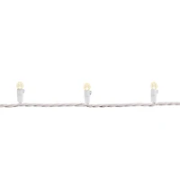 50ct. Warm White LED G12 Berry Mini Christmas String Lights with White Wire