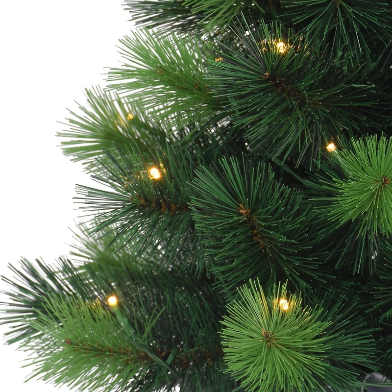 2ft. Pre-Lit Table Top Artificial Christmas Tree In Silver Sack