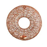 11" Wired Copper Circle Wall Sconce Candle Holder