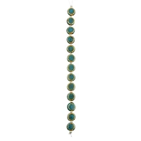 Teal Reactive Glaze Ceramic Flat Round Beads, 11mm by Bead Landing™