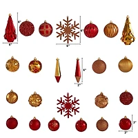 52ct. 6" Red & Gold Shatterproof Ornament Set