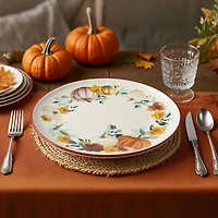 10.5" Pumpkin & Fall Florals Dinner Plate by Ashland®