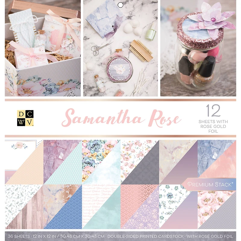 DCWV® Samantha Rose Double-Sided Cardstock Paper Pad, 12" x 12" 