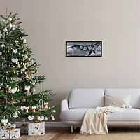 Stupell Industries Ho Ho Ho Christmas Santa Whale Framed Giclee Art