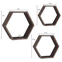 Rustic Dark Brown Floating Shelf Set