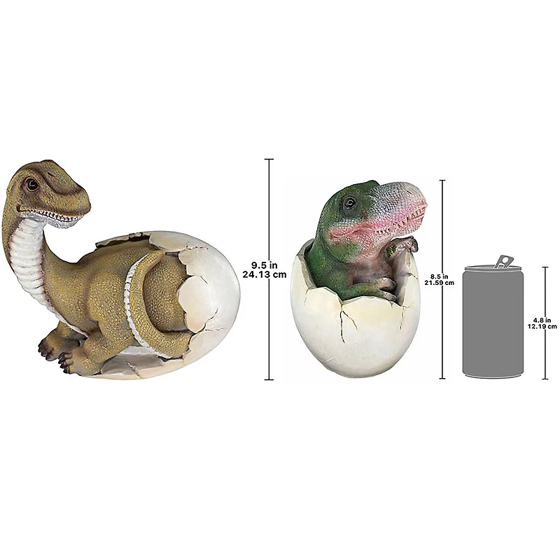 Design Toscano Baby Dinosaur Egg Hatchling Statue Set
