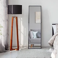 Habitat Carmen 60" Black Rectangular Linear Standing Mirror