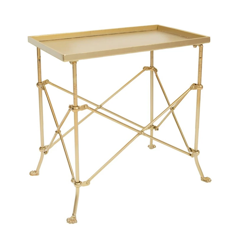Hello Honey® 20" Gold Tray-Style Rectangle Metal Accent Table