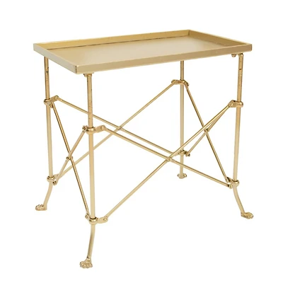 Hello Honey® 20" Gold Tray-Style Rectangle Metal Accent Table