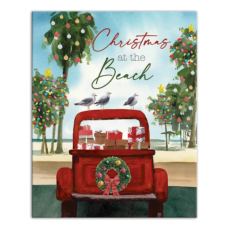 20" Christmas at the Beach Canvas Wall Décor