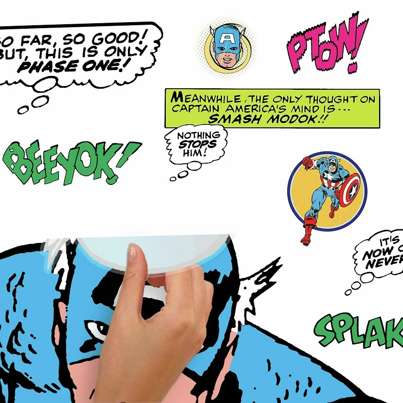 RoomMates Marvel Classic Captain America Comic Peel & Stick Giant Wall Decal