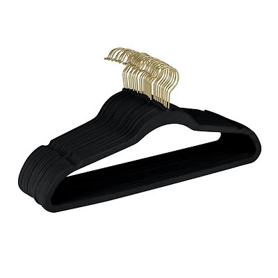 Simplify Slim Velvet Gold Hook Hangers