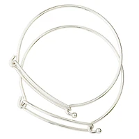 12 Packs: 2 ct. (24 total) Rhodium Slide Bangles by Bead Landing™