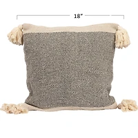 Hello Honey® Gray & Cream Throw Pillow with Corner Tassels