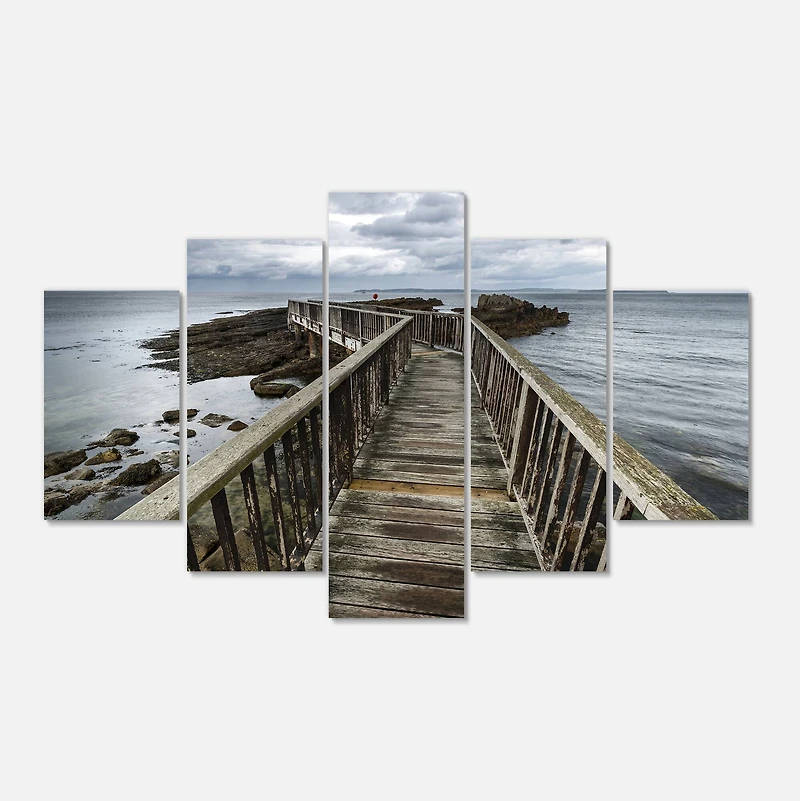 Designart - Wooden Pier on North Irish Coastline