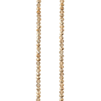 Amber Small Glass Faceted Rondel Beads, 3mm by Bead Landing™