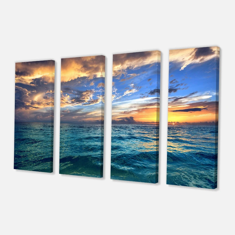 Designart - Exotic Tropical Beach at Sunset