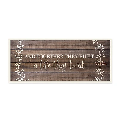 Stupell Industries Together They Built Love Wood Pattern Vines Worded Phrase Wood Wall Plaque