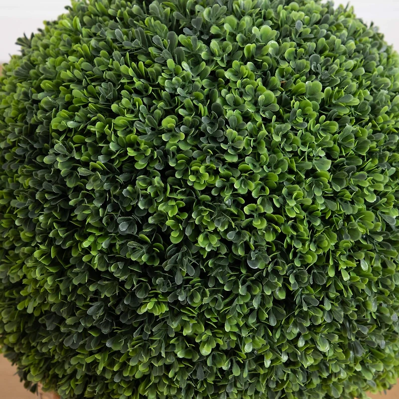 2ft. UV-Resistant Artificial Boxwood Ball Topiary in Hyacinth Weave Basket