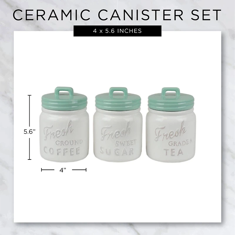 DII® 5.6" Red Ceramic Jar Canister Set, 3ct.