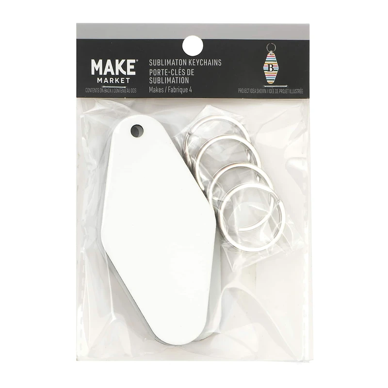 Diamond Sublimation Keychains by Make Market®, 4ct.