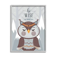 Stupell Industries Be Wise Loveable Owl Gray Frame Wall Art