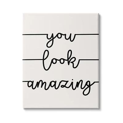 Stupell Industries You Look Amazing Phrase Abstract Line Typography Canvas Wall Art