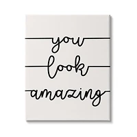 Stupell Industries You Look Amazing Phrase Abstract Line Typography Canvas Wall Art