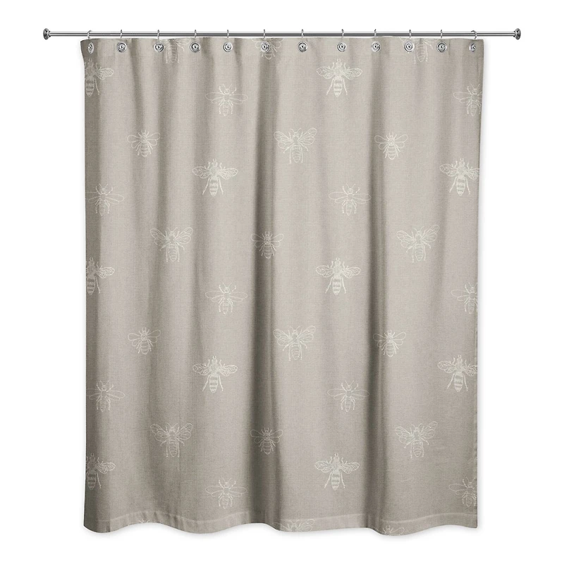Delicate Bee Fabric Shower Curtain
