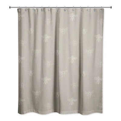 Delicate Bee Fabric Shower Curtain