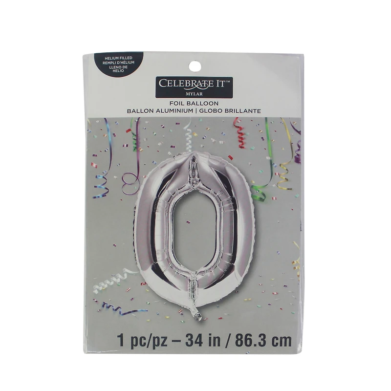 Silver Foil Number Balloon by Celebrate It