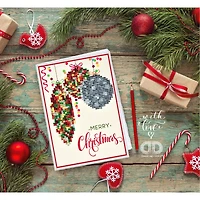 Diamond Dotz® Merry Christmas Baubles Trad Diamond Painting Greeting Card Kit