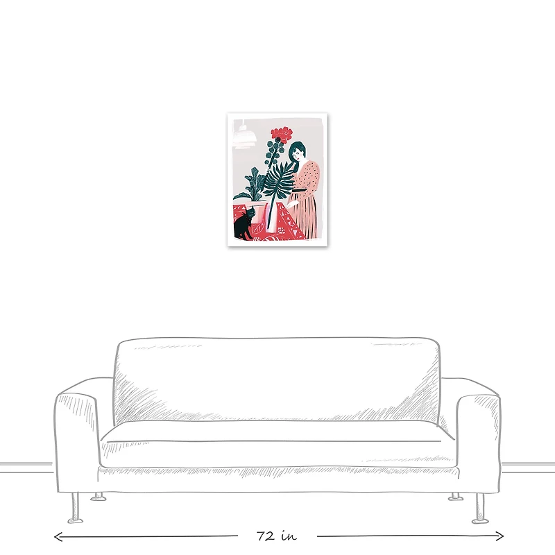 Lady with Plants Canvas Wall Art