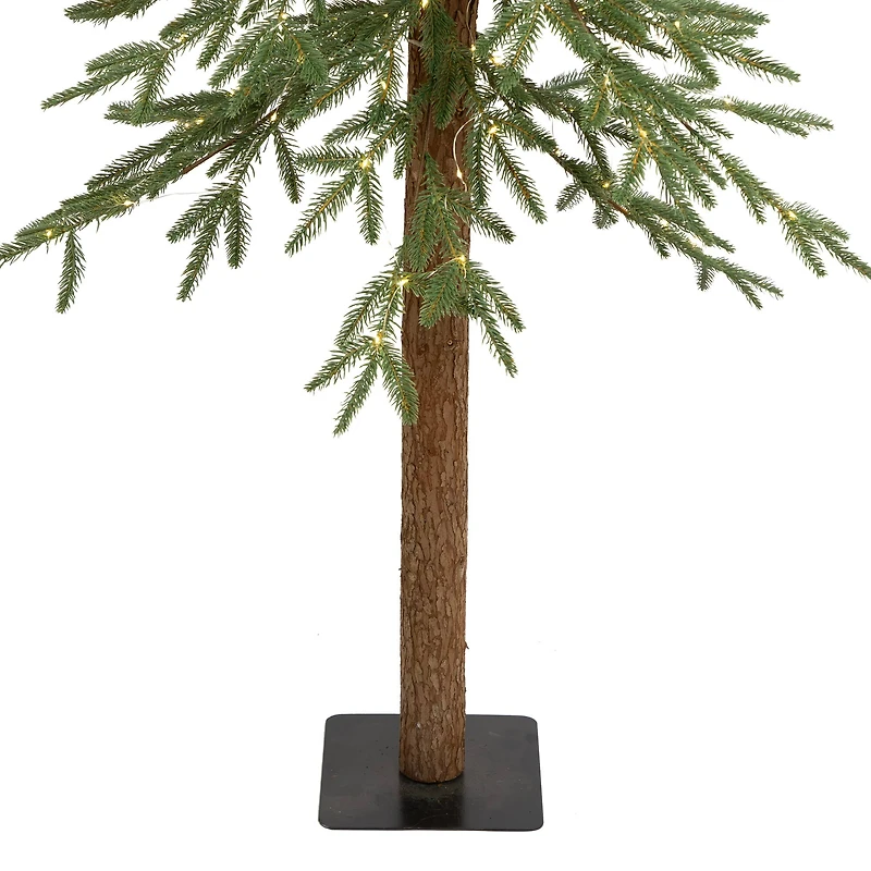 6ft. Pre-Lit Medium Alpine Artificial Christmas Tree, Clear LED Lights
